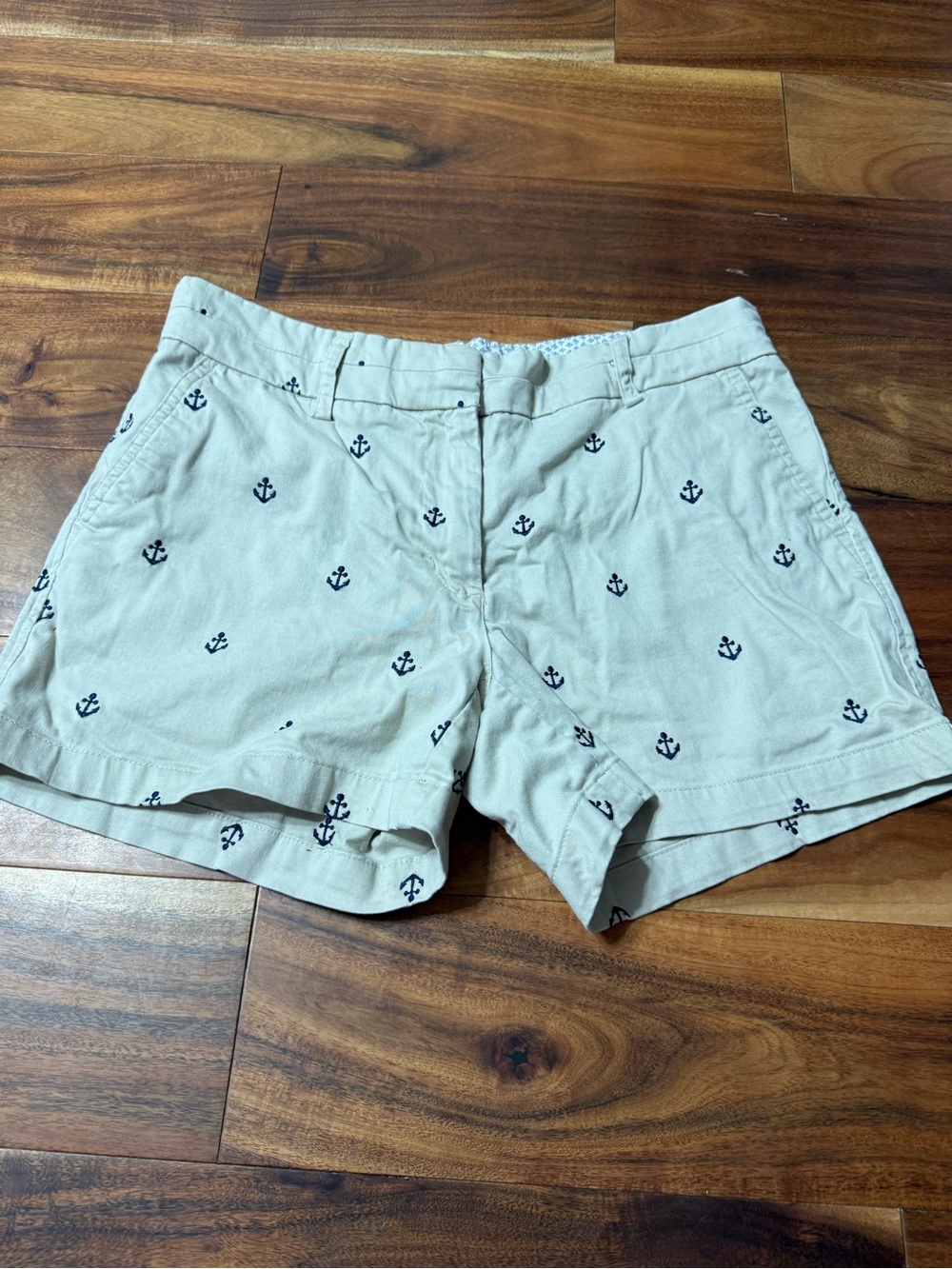 British Khaki Khaki Shorts with Navy Trim